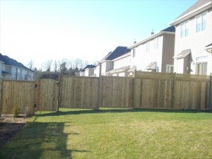Western red cedar and pressure treated lumber - wood fence Ottawa